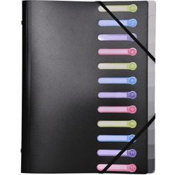 Sortiermappe Exacompta 55981e Polypropylen 25x32cm A4 schwarz