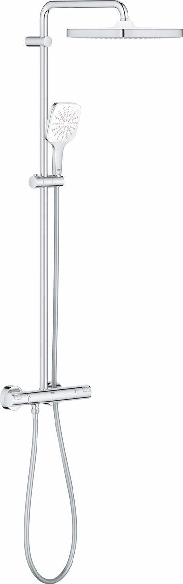 Grohe Quickfix Vitalio Start 250 Regenbrause – ø 25 cm – quadratisch – mit Thermostatarmatur – Chrom – Ecojoy Handbrause