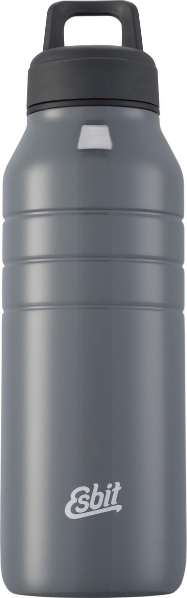 Esbit Majoris Trinkflasche – 680 ml – kühles Grau – Trinkflasche aus Edelstahl – Schlaufenverschluss