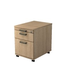Bach mobiler Schubladenblock Hammerer AC20 SG Holz Stahl 428x580x590mm 3 Schubladen Eiche