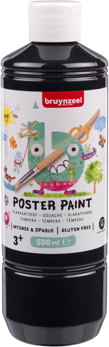 Bruynzeel • Gouache-Plakatfarbe 500 ml schwarz