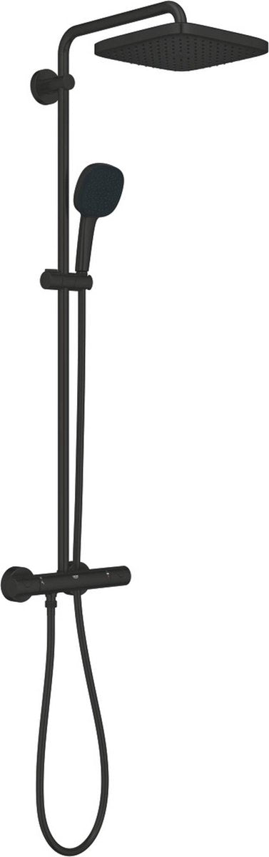 Grohe Vitalio Comfort 250 Regenbrausenset, höhenverstellbar mit 3 Strahlarten, mattschwarz