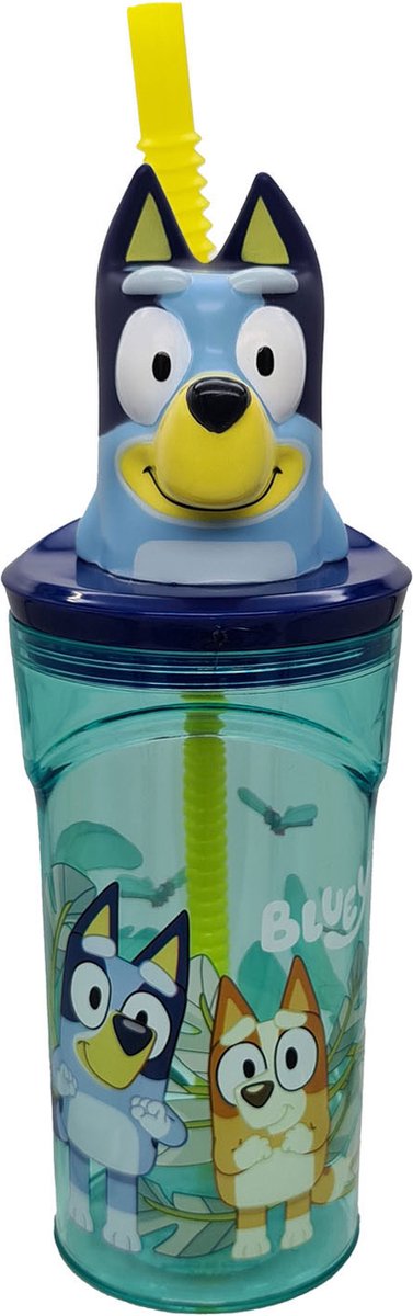 Strohschalter Bluey 3D Figur, 360 ml