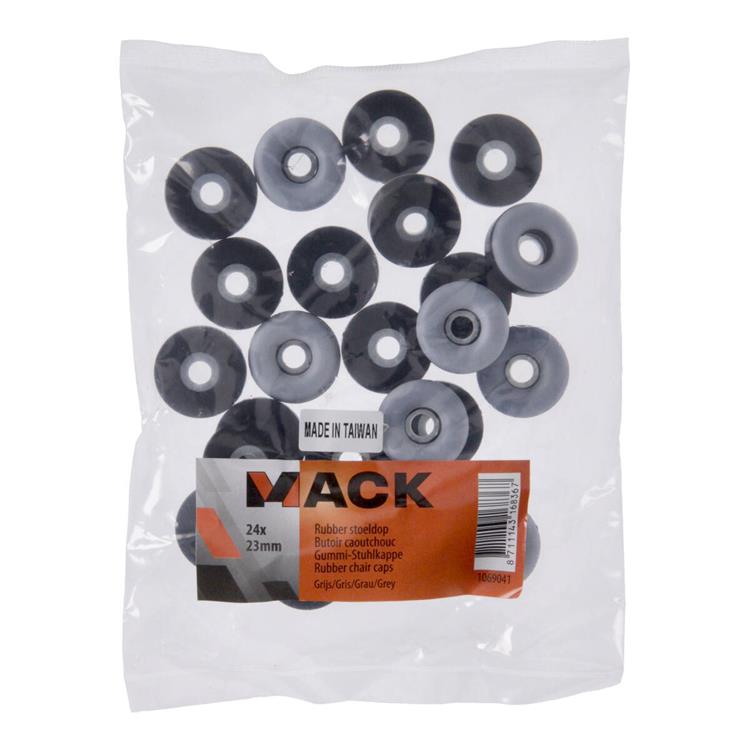 Mack 1069041 - Sitzkappengummi grau ø 23 mm 24 Stück | 6 Stück