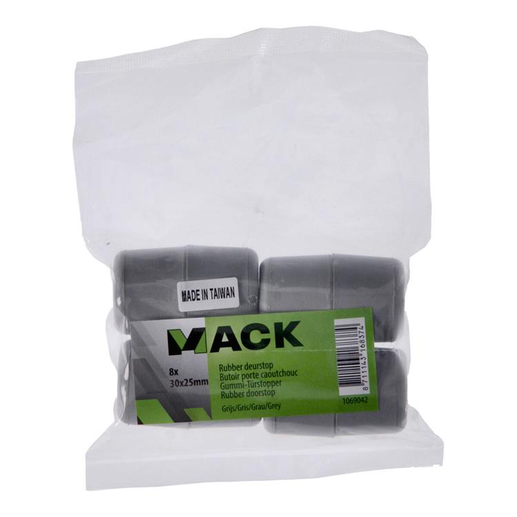 Mack 1069042 - Türstoppergummi grau 30 x 25 mm 8 Stück | 6 Stück