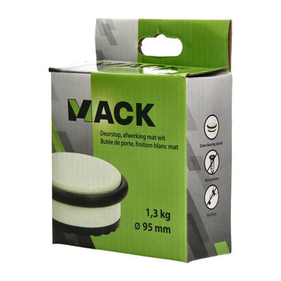 Mack 1069044 – schwerer Türstopper weiß 1,3 kg ø 95 mm Höhe 35 mm | 6 Stück