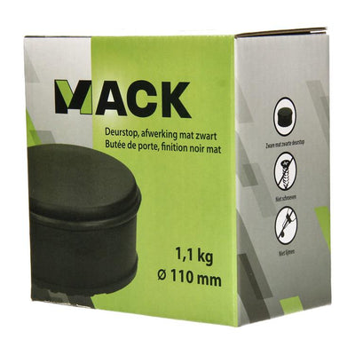 Mack 1069048 - schwerer Türstopper schwarz hoch 1,1 kg ø110mm 60mm | 6 Stück