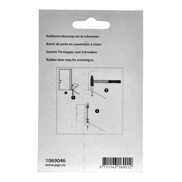 Mack 1069046 - Türstoppergummi + Schraube weiß 30 x 35 mm 2 Stück | 6 Stück