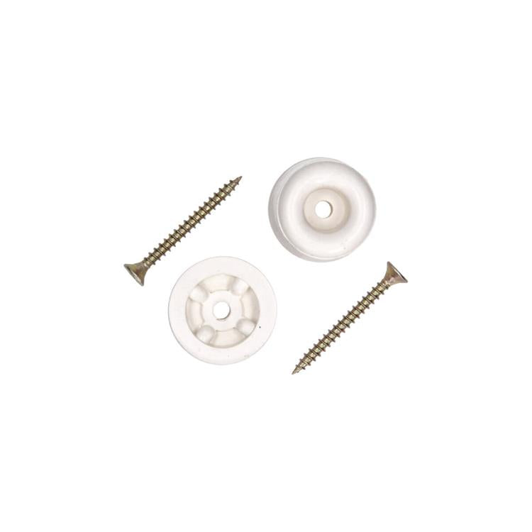 Mack 1069046 - Türstoppergummi + Schraube weiß 30 x 35 mm 2 Stück | 6 Stück