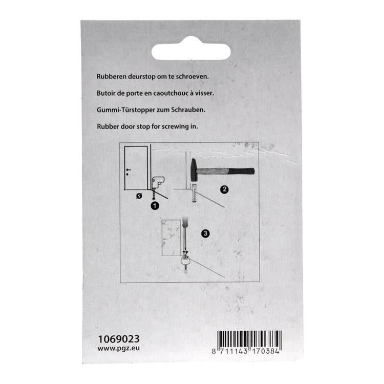 Mack 1069023 - Türstoppergummi + Schraube schwarz 30 x 35 mm 2 Stück | 6 Stück