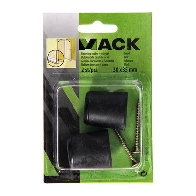 Mack 1069023 - Türstoppergummi + Schraube schwarz 30 x 35 mm 2 Stück | 6 Stück