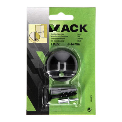 Mack 1069024 - Halbmond-Türstopper schwarz ø 44 mm 1 St. Stk. | 6 Stück