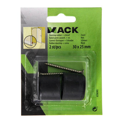 Mack 1069029 - Türanschlaggummi + Schraube schwarz 30 x 25 mm 2 Stück | 6 Stück
