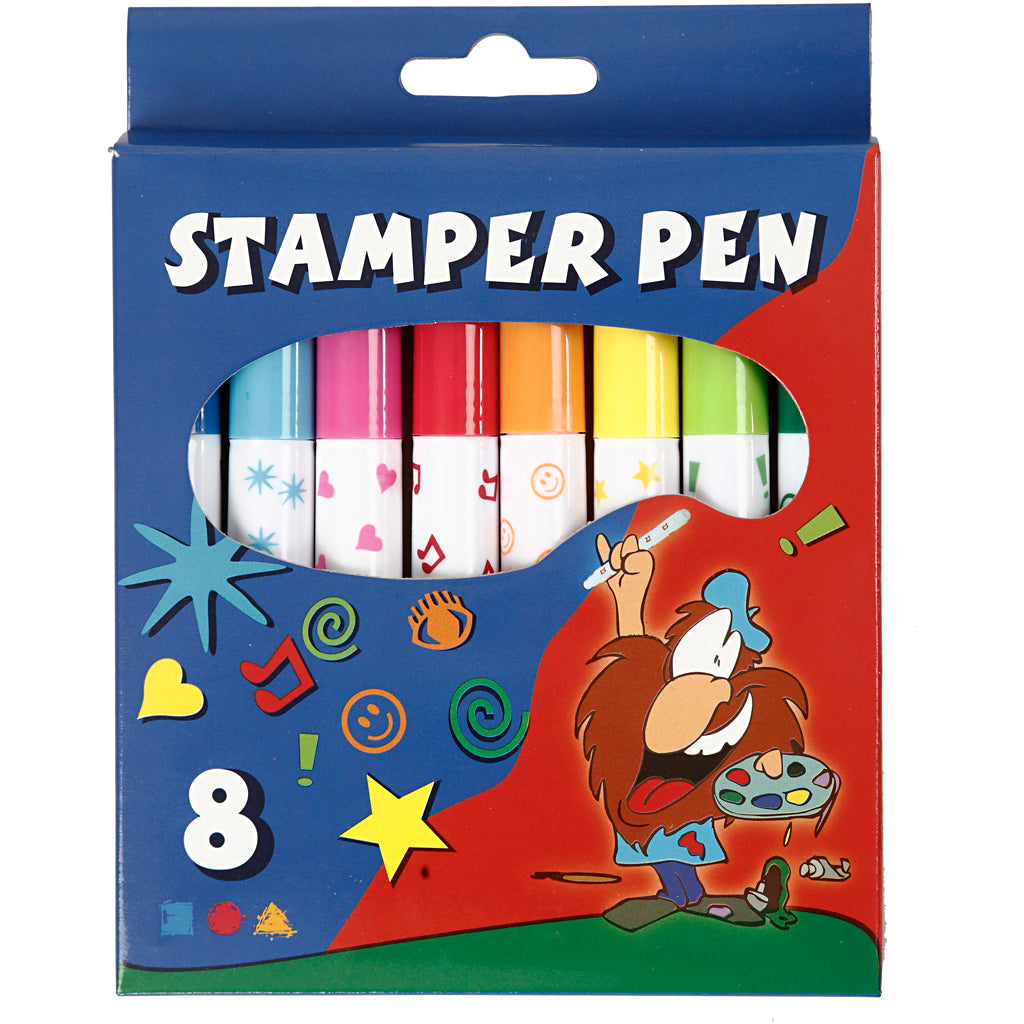 Stempelmarker der Firma Creativ, verschiedene Farben, 8 Stück, 1 Box