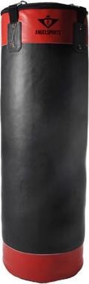 Engelhart Boxsack 25 kg PVC-Leder rot schwarz – Kinder-Boxsack – inklusive Aufhängekette 100 cm – Trainings-Boxsack für den Freizeitgebrauch –