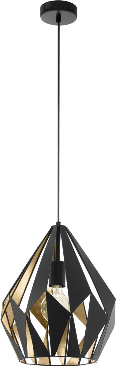 Eglo Carlton 1 Hängelampe - E27 - 1 Licht - ø 31 cm - Schwarz, Gold