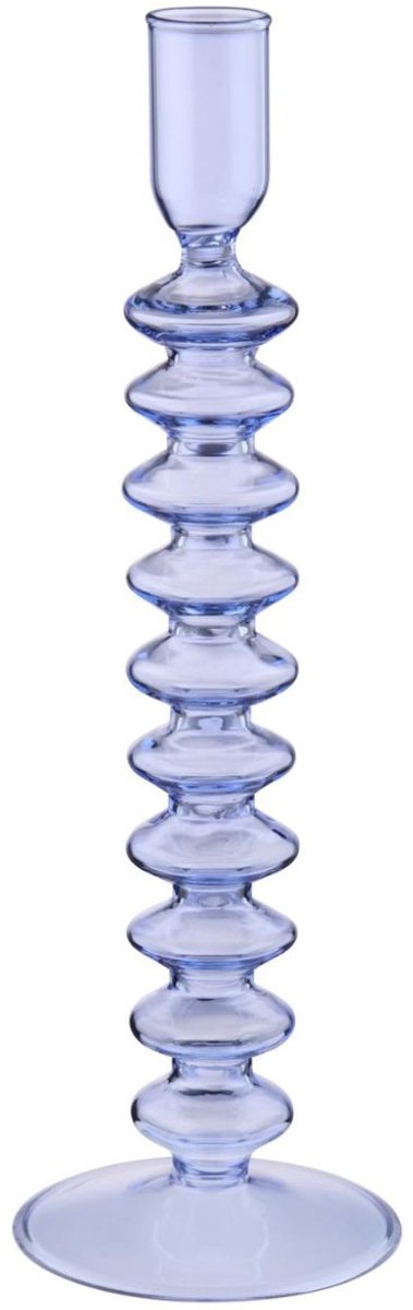Arti Casa Kerzenhalter für Tafelkerze – Kerzenhalter aus Glas – hohes Design – 26,5 cm – Blau