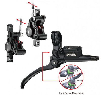 Tektro Bremsgriff Aigura Twin rechts 2,5 Finger Alu Black