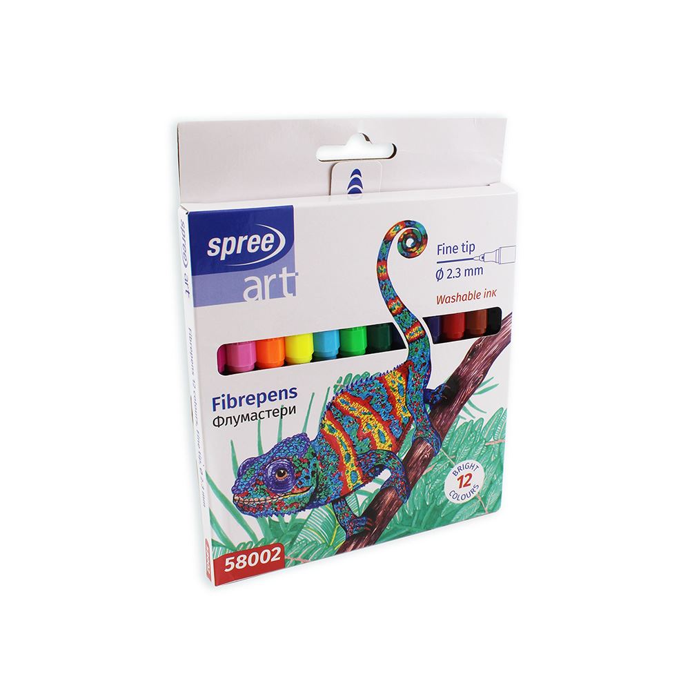 12 Filzstifte 12 Farben, dünne Spitze 2,