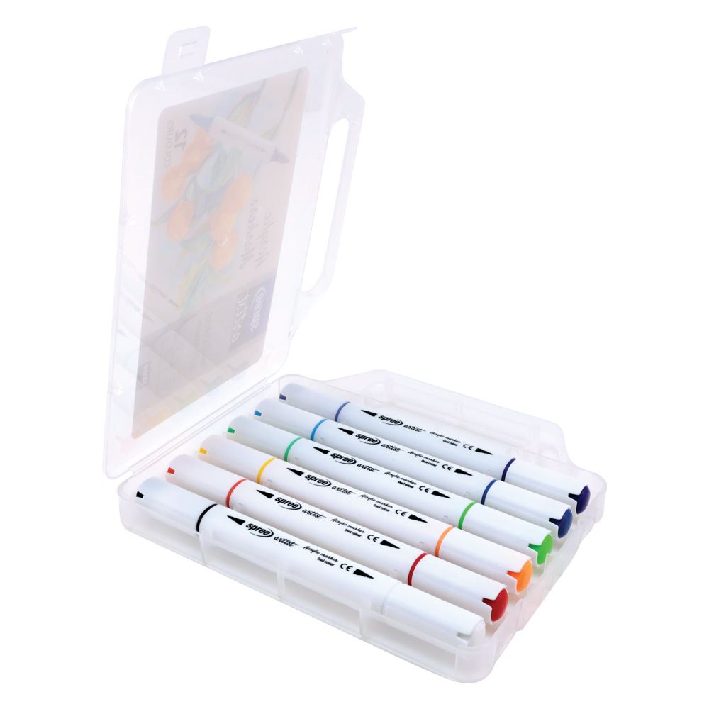 12 dreieckige Acrylmarker mit 2 Farben