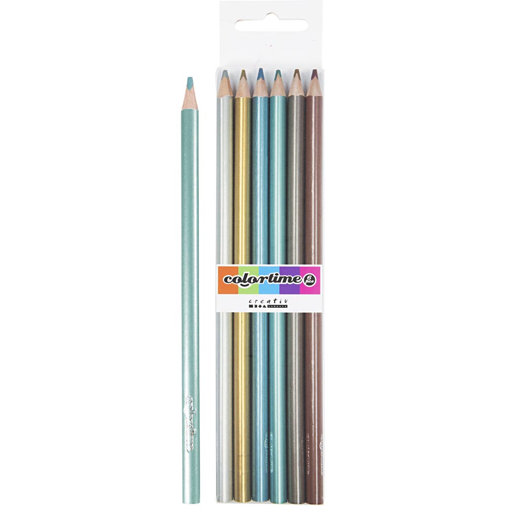 Dreiecksfarbene Bleistifte - Metallic, 6st.