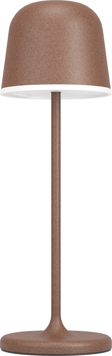 Eglo Maniera Tischleuchte – Touchdimmer – 34 cm – wiederaufladbar (bis zu 38 Stunden Licht) – Aluminium – Rostbraun – kabellos – drinnen und draußen