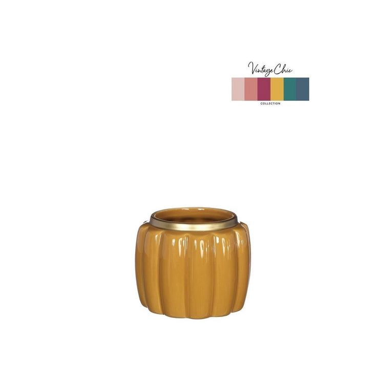 Ideen 4 Jahreszeiten Blumentopf Pouff Senf ø9,5xh7,6cm