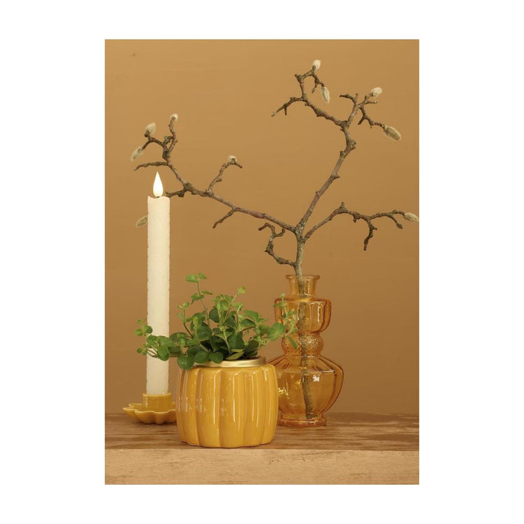Ideen 4 Jahreszeiten Blumentopf Pouff Senf ø9,5xh7,6cm