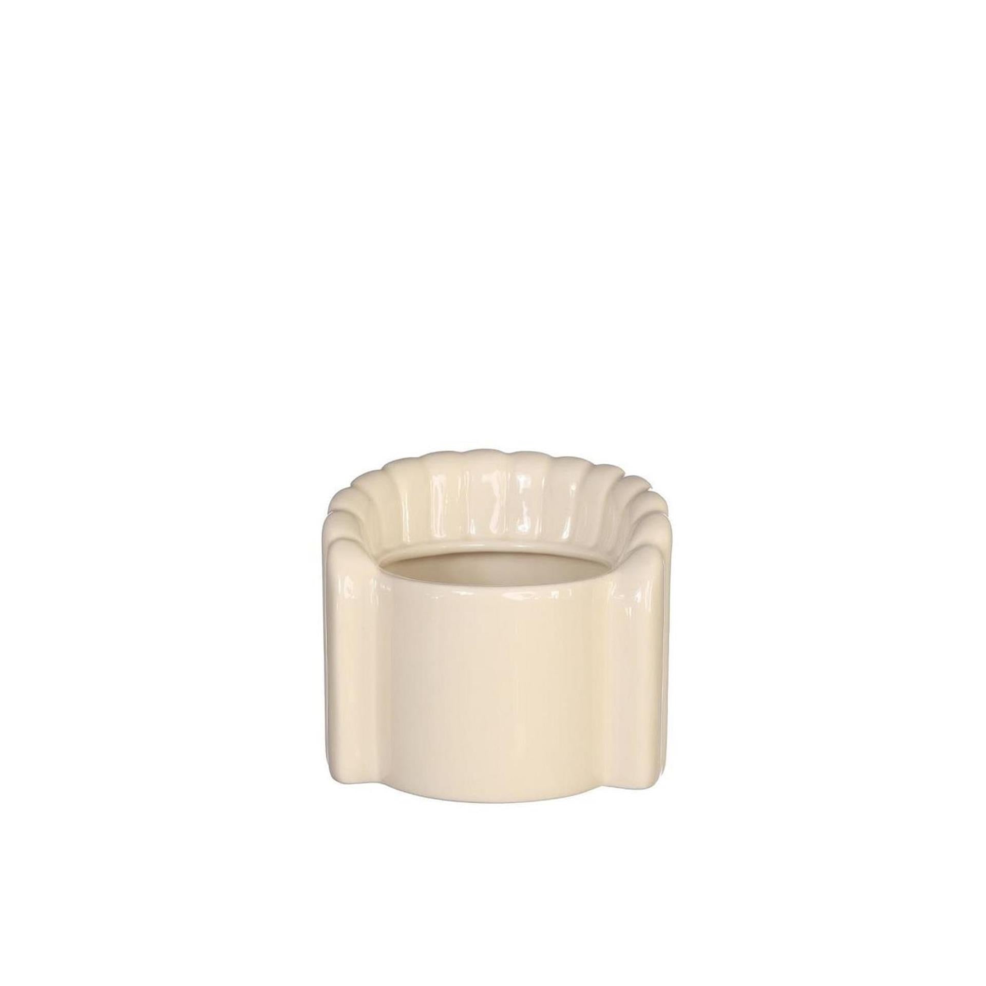 Ideen 4 Jahreszeiten Blumentopf Pouff Stuhl Creme ø8,4x9x9,5cm
