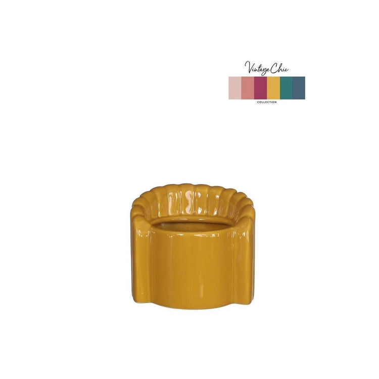 Ideen 4 Jahreszeiten Blumentopf Sitzhocker Senf ø8,4xh9cm