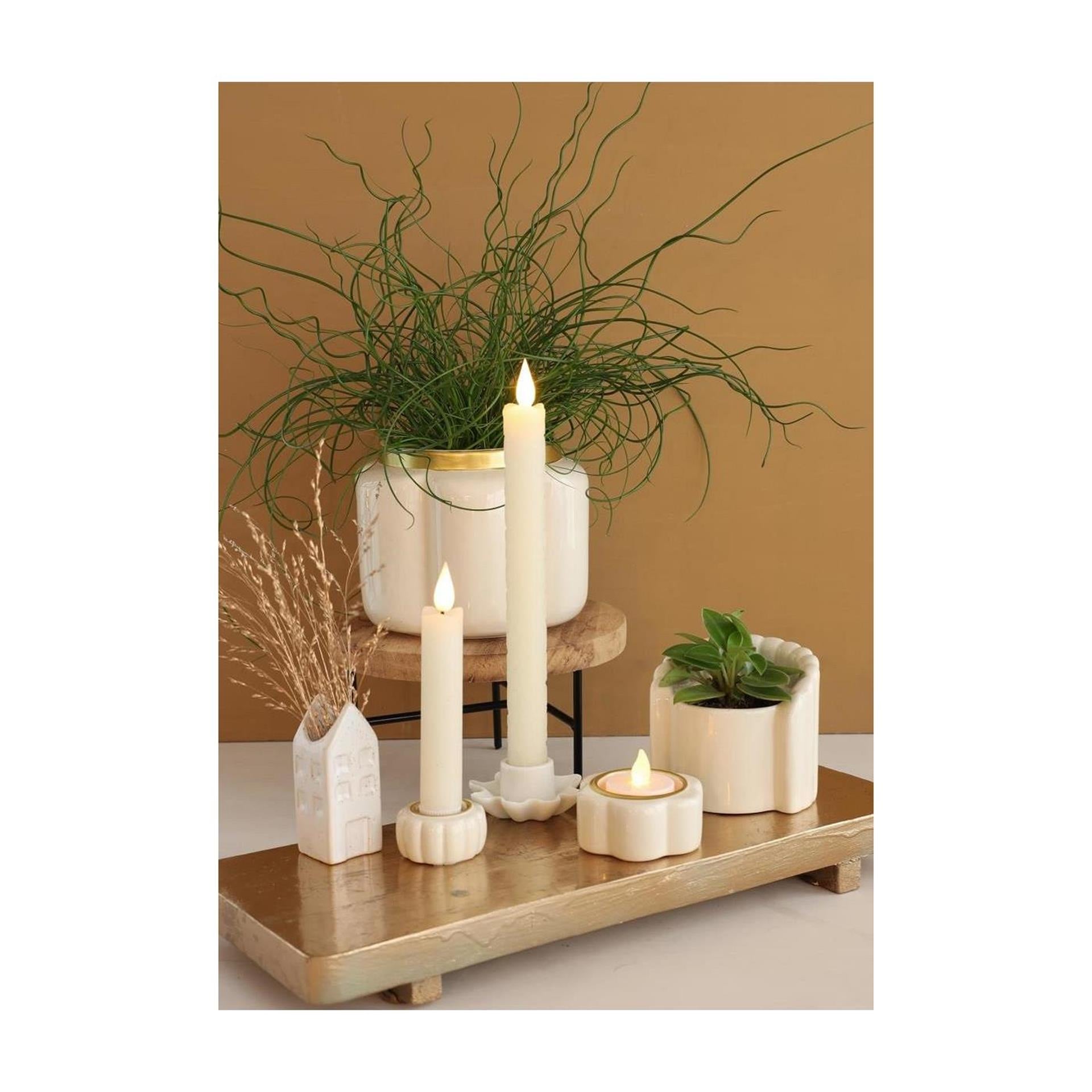 Ideas 4 Seasons Teelichthalter Pouffe Creme ø7xh3,4cm