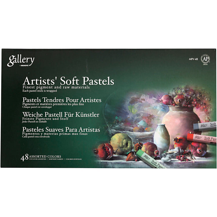 Mungyo Gallery Soft-Pastell-Set, L: 6,5 cm, Stärke 10 mm, verschiedene Farben, 48 Stück 1 Box