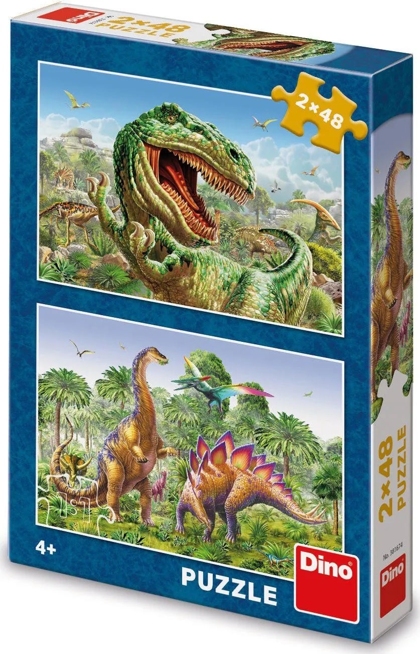 Puzzleschlacht der Dinos 2 x 48 Stücke