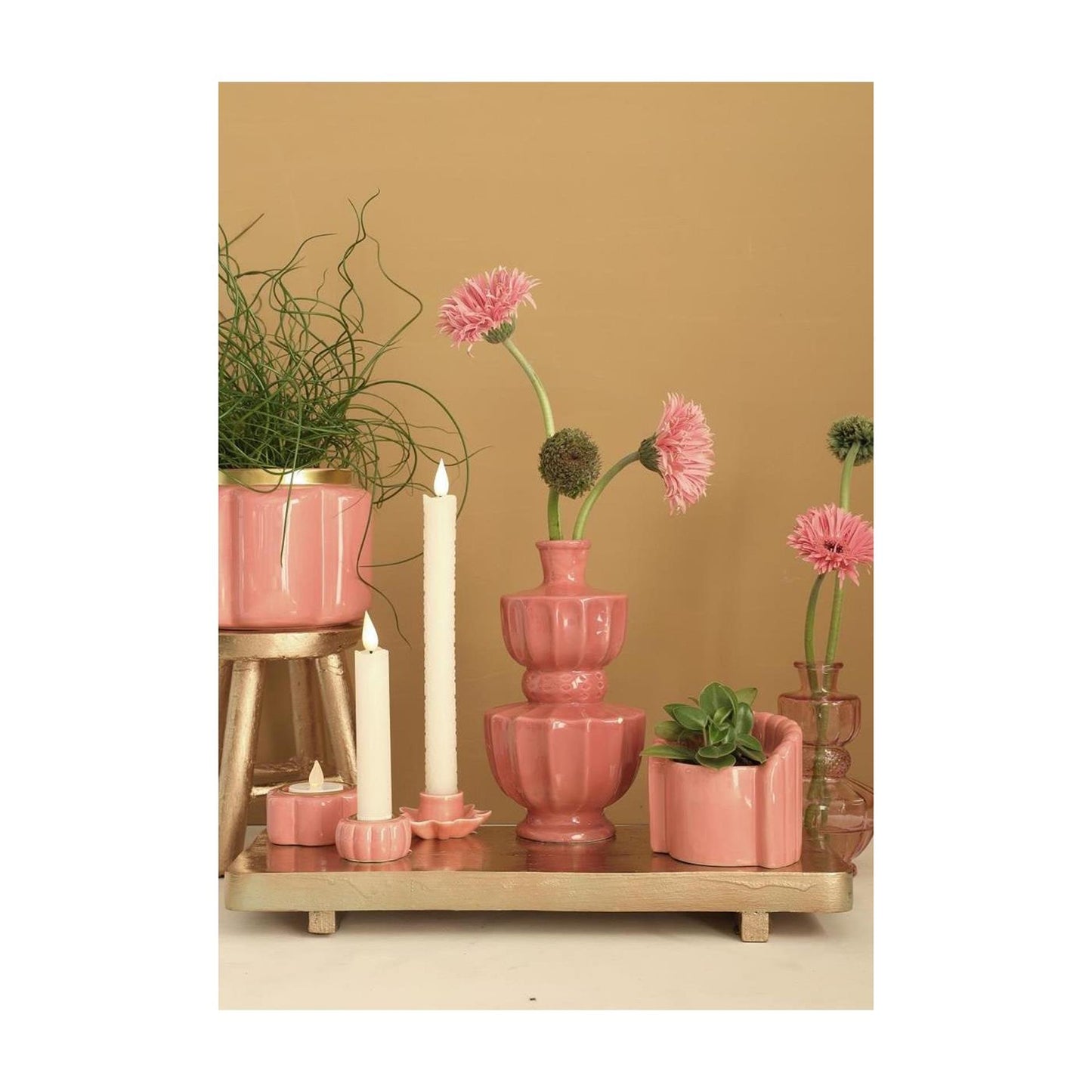 Ideen 4 Jahreszeiten Vase Bellagio Terra Pink ø11xh20cm