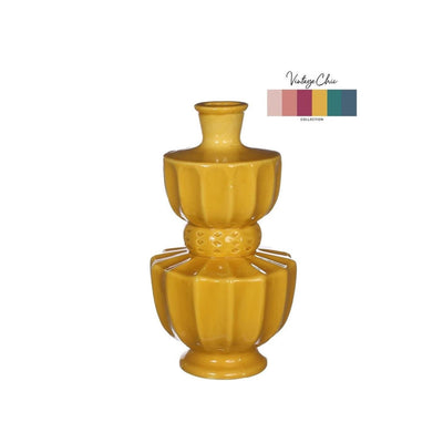 Ideen 4 Jahreszeiten Vase Bellagio Senf ø11xh20cm
