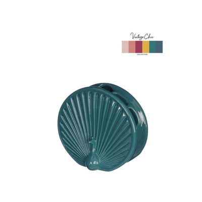 Ideen 4 Jahreszeiten Vase Pfau Petrol ø6,5x15x13,6cm