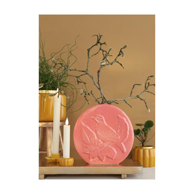 Ideen 4 Jahreszeiten Vase Vogel Terra Pink ø6x20x20cm
