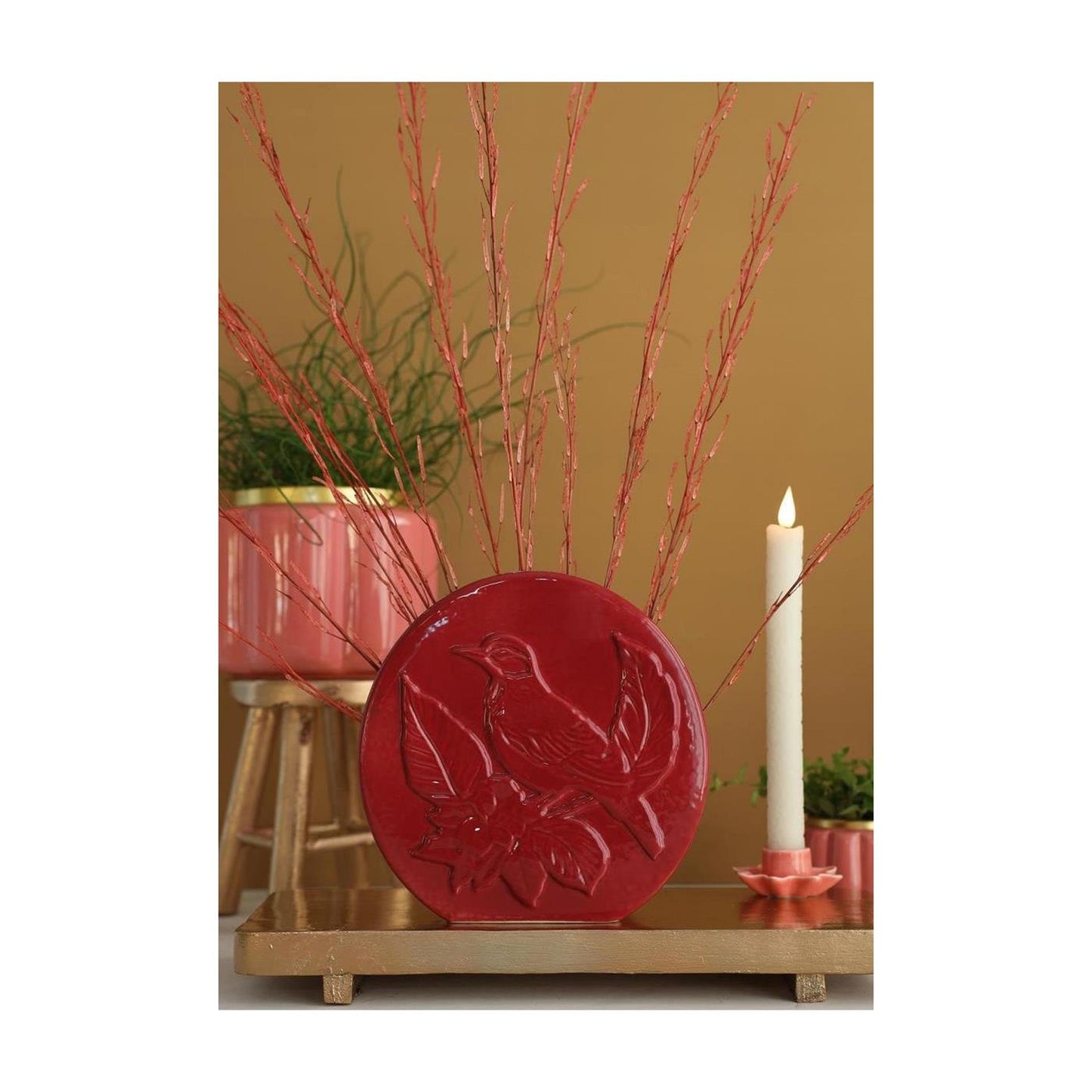 Ideen 4 Jahreszeiten Vase Vogelkirsche ø6x20x20cm