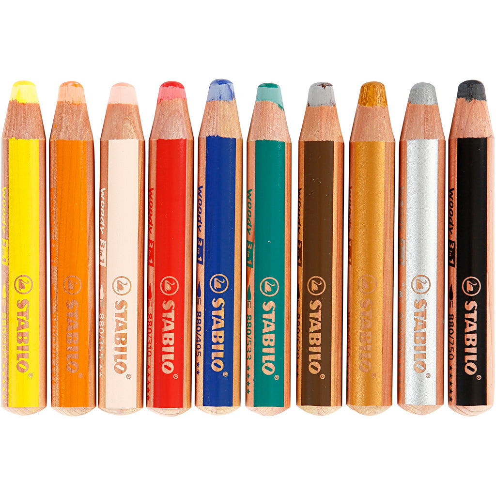 Stabilo Woody 3in1 farbige Stifte - 10 Farben