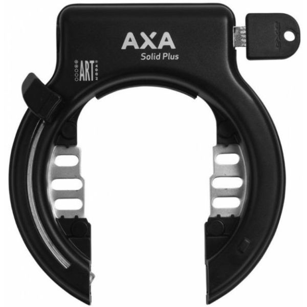 AXA Solid Rahmenschloss - hochwertiges Rahmenschloss, extra breite Öffnung, ART 2 Sterne, schwarz - 58mm