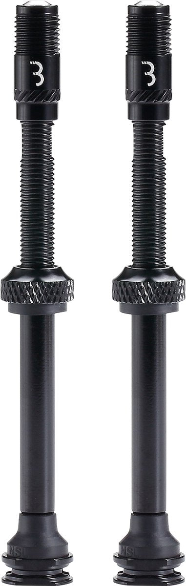 BBB Cycling CoreCap Al Valve – Tubeless-Ventilset – 300 % mehr Luftstrom – universelle Pumpenkompatibilität – Aluminium – 80 mm – 2 Stück – Schwarz – BTI-166