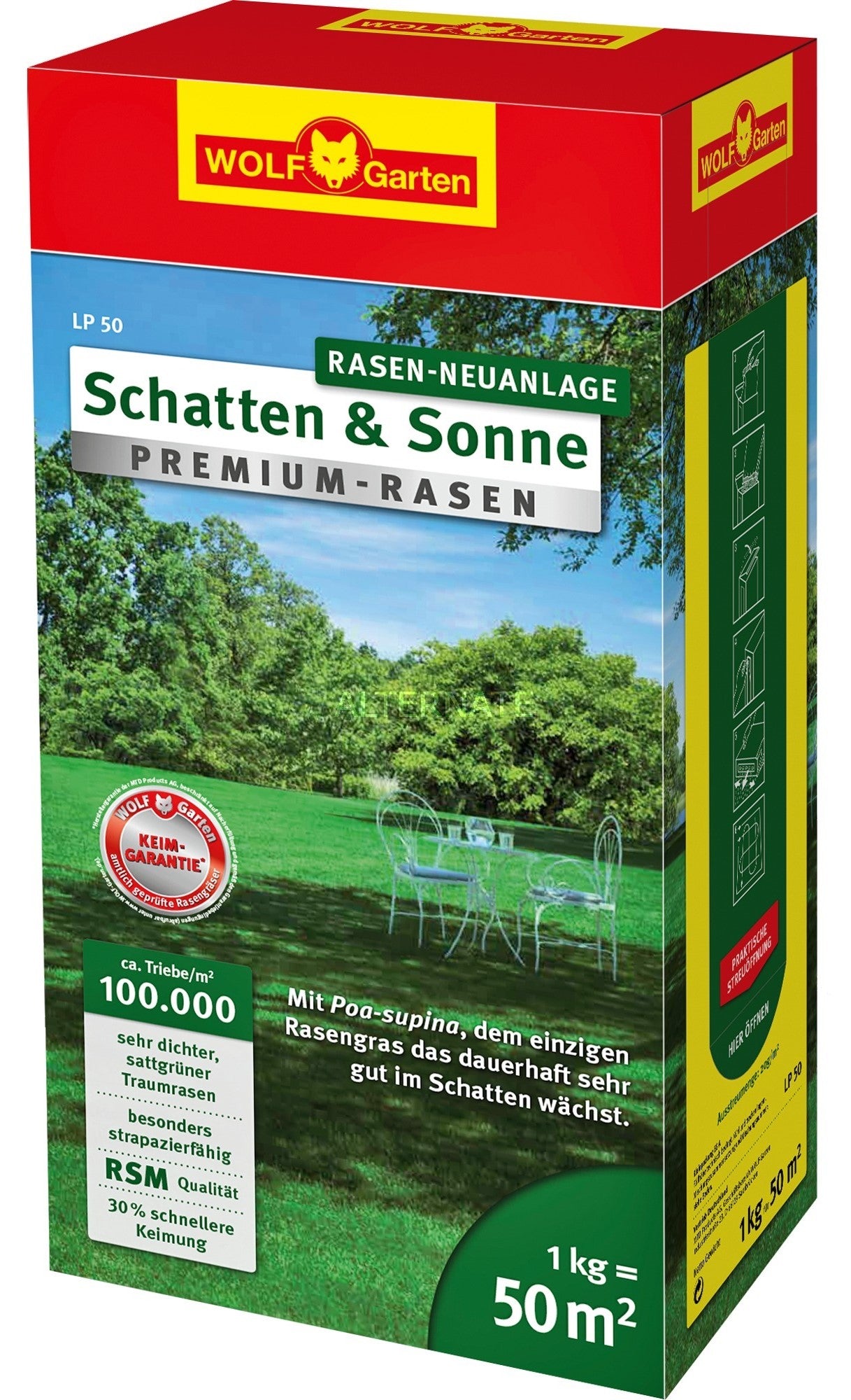 Wolf-Garten LP 50 Premium-Rasenschatten- und Sonnengrassamen