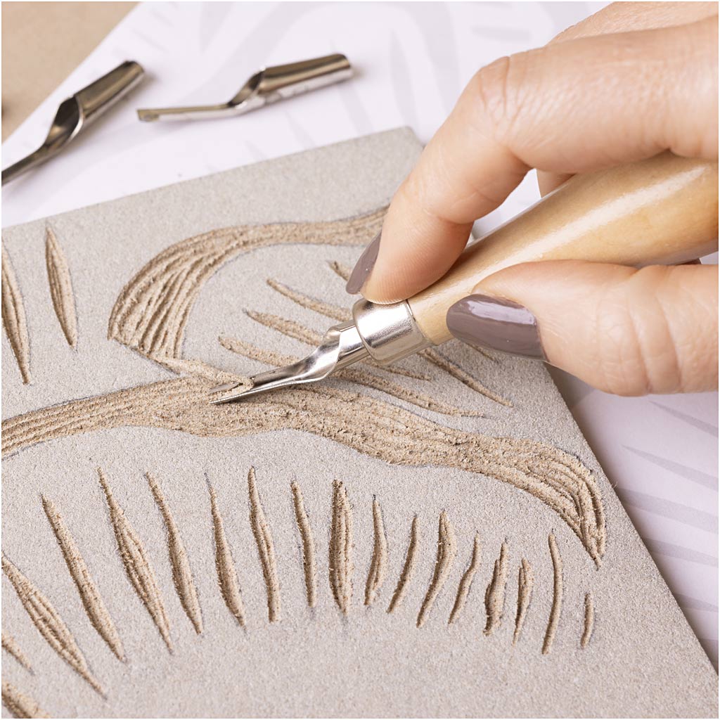 Creativ Company Linoleum, Größe 20x30 cm, Stärke 3 mm, grau, 2 Stück 1 Karton