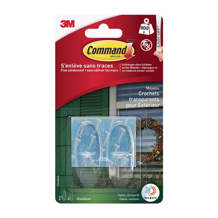3m 1059852 - CMD-Haken für den Außenbereich, transp, 2hk | 9 Stück