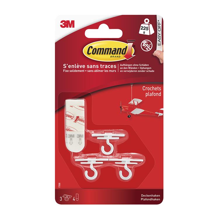 3m 1060679 – Command Deckenhaken weiß 3hk+4s pk | 10 Stück