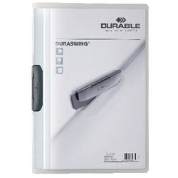 Clip-Ordner Duraswing aus robustem Kunststoff, A4, 220 x 306 mm, transparenter Graphit