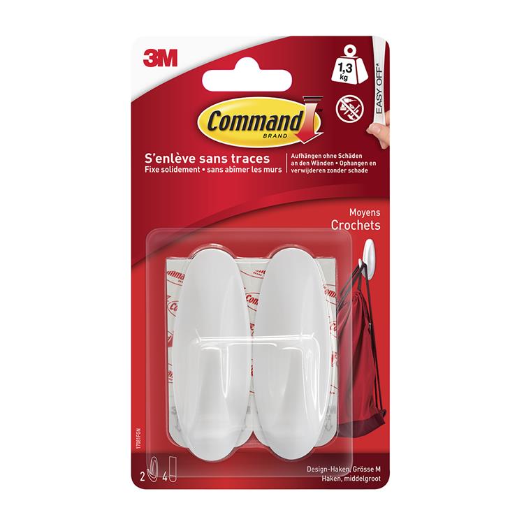 3m 1062196 - Command-Medium-Design-Haken 17081 | 5 Stück