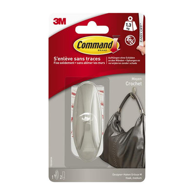 3m 1062190 - mittelgroßer Command-Designhaken, gebürstet. ni 17081 Mrd. | 5 Stück