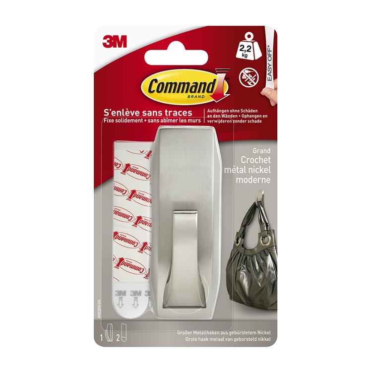 3 m 1062816 – großer Befehls-Metallhaken. ref. Wirkung mr03-bn | 5 Stück