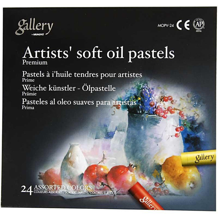 Mungyo Gallery Ölpastell Premium, L: 7 cm, Stärke 10 mm, verschiedene Farben, 24 Stück 1 Box